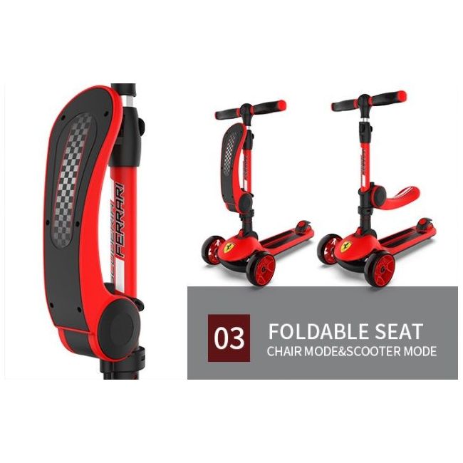 Trotineta pliabila ferrari twist neagra cu scaun funkfxk28-2bl