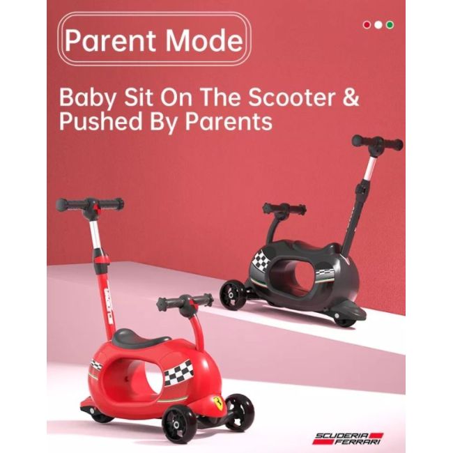 Trotineta pliabila multifonctionala ferrari 4 in 1 rosie funkfxk92re