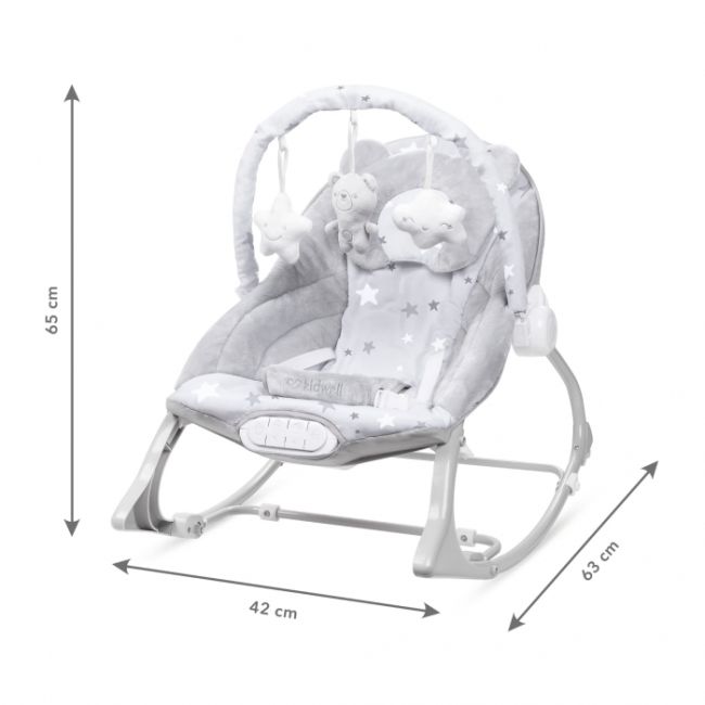 Balansoar multifunctional cu sunete si jucarii kidwell pino - gri edeedilebupin01a1