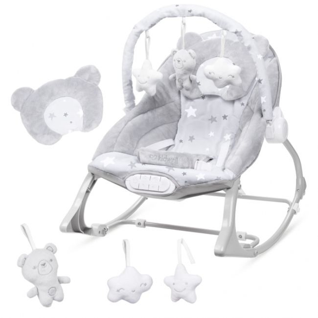 Balansoar multifunctional cu sunete si jucarii kidwell pino - gri edeedilebupin01a1