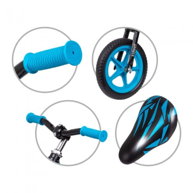 Bicicleta fara pedale cu cadru din magneziu kidwell comet - black blue edeedirobicom01a1