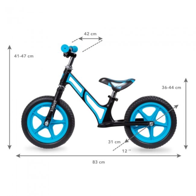 Bicicleta fara pedale cu cadru din magneziu kidwell comet - black blue edeedirobicom01a1