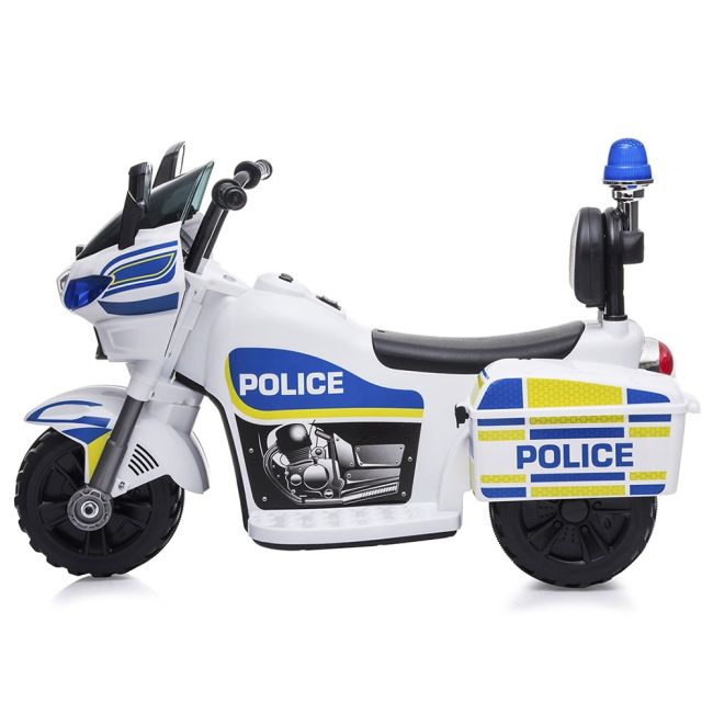 Motocicleta electrica chipolino police white hubelmpo0211wh