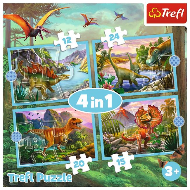 PUZZLE TREFL 4IN1 LUMEA DINOZAURILOR VIV34609