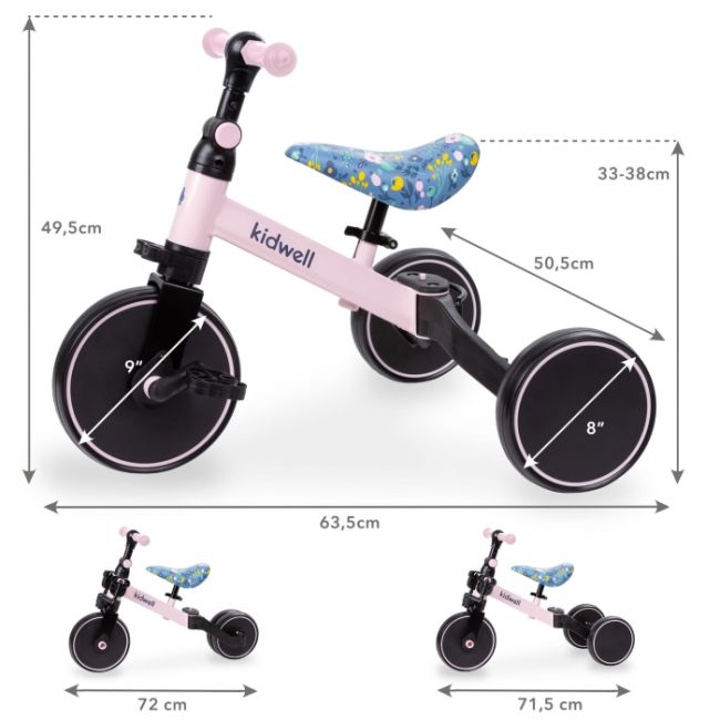 Tricicleta cu pedale 3 in 1 kidwell pico flower edeedirotrpic01a4
