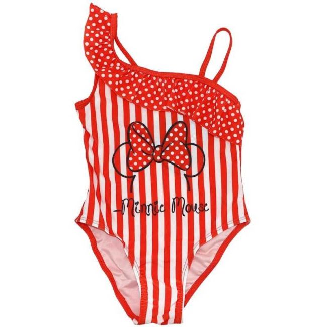 Costum baie intreg Minnie cu volane pe un umar EPLUSM EPMDISMF52449400 BBJEPMDISMF52449400_Rosu_104/110