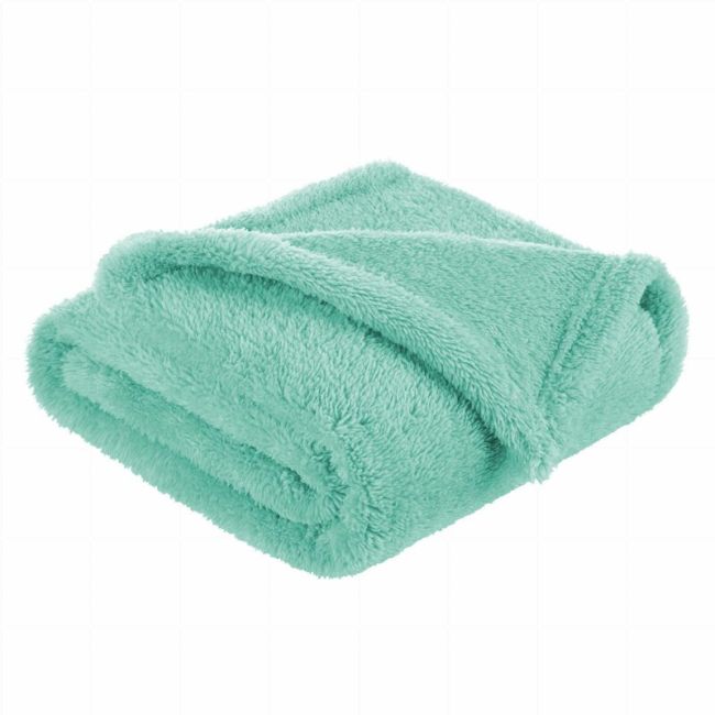 Bocioland - Paturica pufoasa pentru copii, Din fleece, 80 x 100 cm, Mint BYNBOC0109