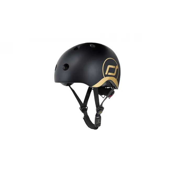 Casca De Protectie Pentru Copii, Sistem De Reglare Magnetic Cu Led, Xxs-s, 45-51 Cm, 1 An+, Black Gold, Scoot  Ride Pjb96430