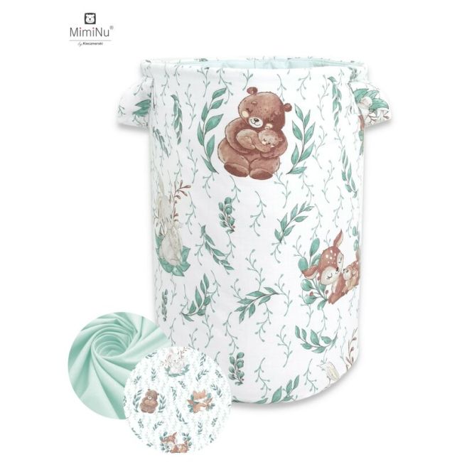 MimiNu - Cos rotund pentru depozitare jucarii, 50x35 cm, Lulu Natural BYN6426972011235