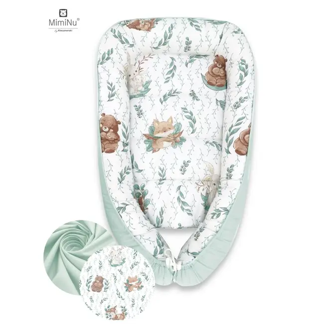 MimiNu - Cosulet bebelus pentru dormit, Baby Cocoon 90x50 cm, Lulu Natural BYN6426972011266
