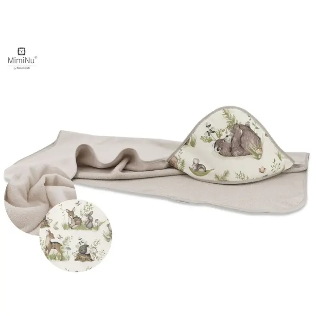 MimiNu - Prosop cu gluga 100x100 cm, Design, Calm Forest Natural BYN6426972011129