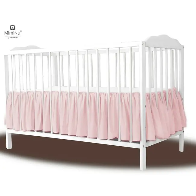 MimiNu - Volanas pentru saltea de patut 120x60 cm, Colectia Royal, Powder Pink BYN6426972010924