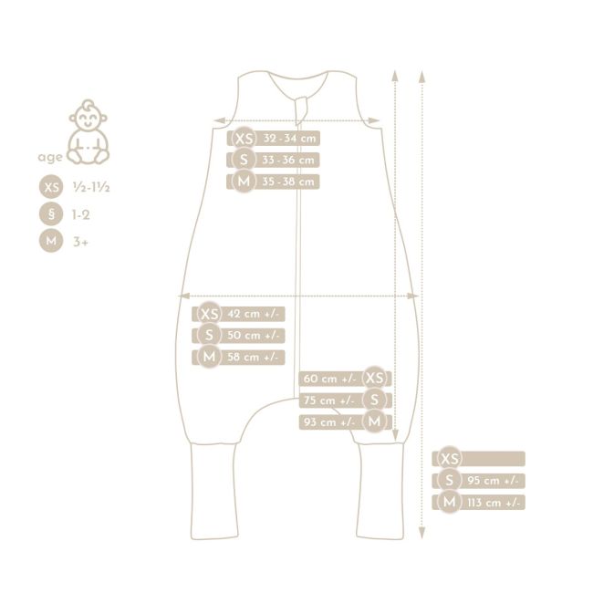 Sac De Dormit Cu Picioare, Bumbac Muselina 0.5 Tog, Glacier Gri, M, 3 Ani+ Pjb80464