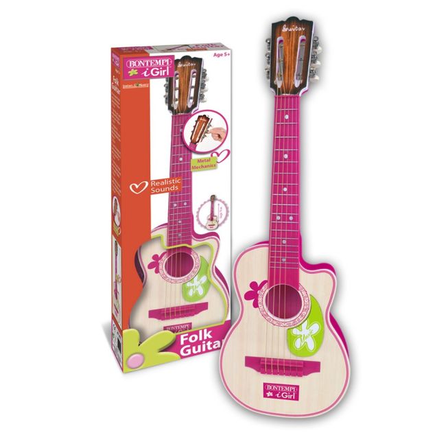BONTEMPI CHITARA DE LEMN CU 6 CORZI ROZ VIVBon20-7071