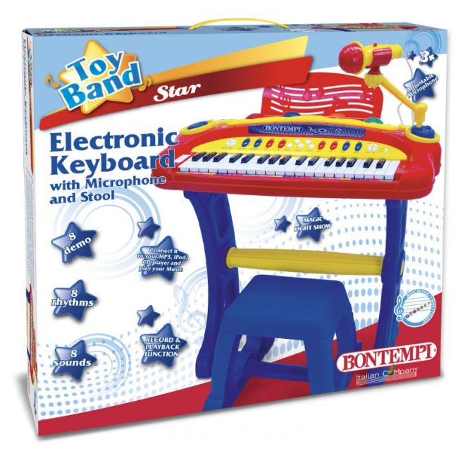 BONTEMPI ORGA ELCTRONICA ALBASTRA CU MICROFON SI SCAUN VIVBon13-3442