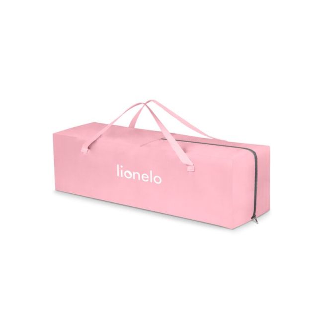 Lionelo - Patut pliant cu un nivel Stefi, Cu intrare laterala cu fermoar, 2 roti, 120x60 cm, Roz Ombre BYNLO-STEFI _PINK_OMBRE