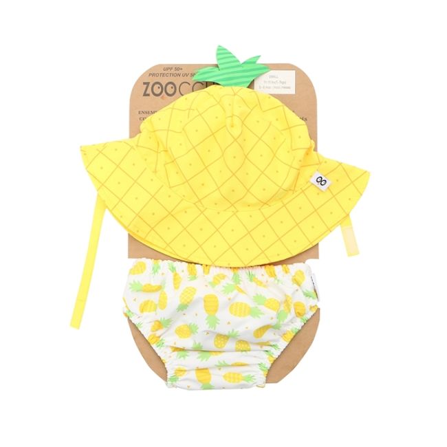 Set Chilotel De Baie Si Palarie, Marimea L, UPF 50+, Zoocchini, Ananas KRT2705