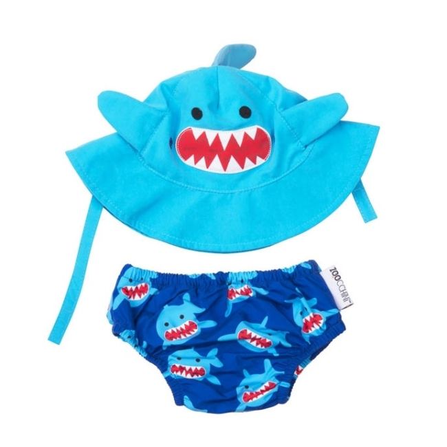 Set Chilotel De Baie Si Palarie, Marimea L, UPF 50+, Zoocchini, Shark KRT5328