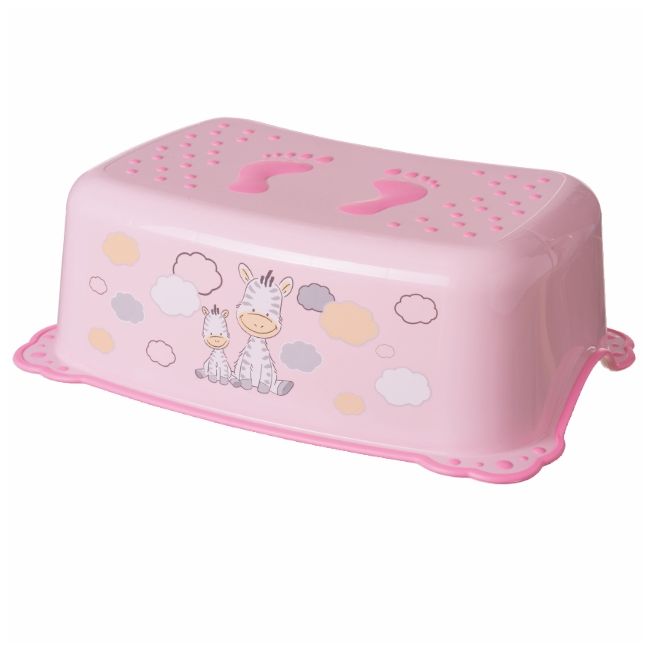 Inaltator Baie, Antiderapant, Zebra Light Pink, Maltex Baby Pjbc8089