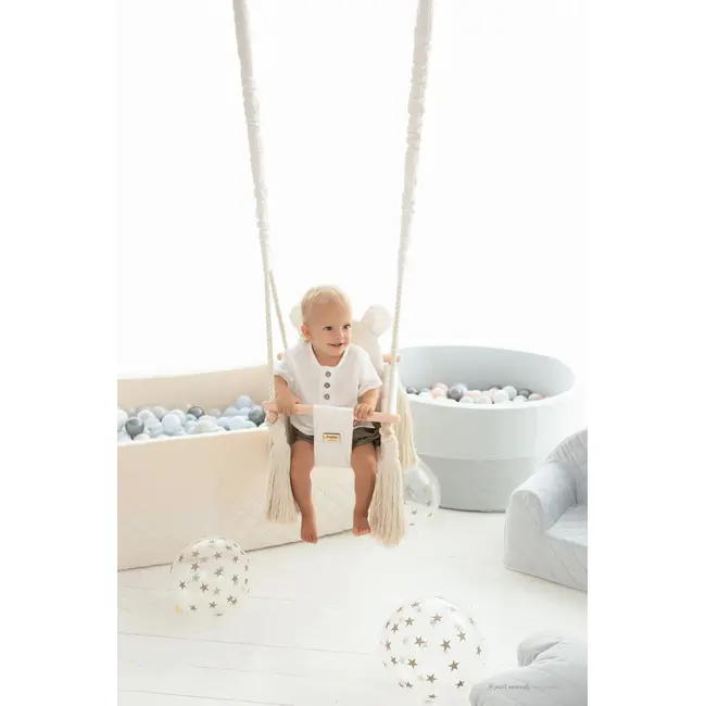 Leagan Pentru Copii Si Bebelusi, Catifea Velvet, Perna Detasabila Ursulet Teddy Bej Pjbc572