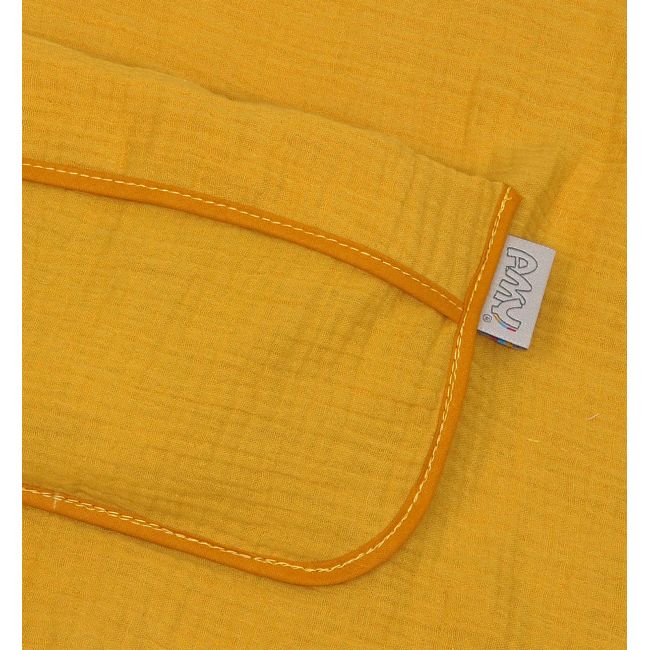 Prosop Din Bumbac Muselina Cu Gluga Si Buzunar Pentru Bebelusi Si Copii, Poncho, Galben, 60x65 Cm Pjb83891