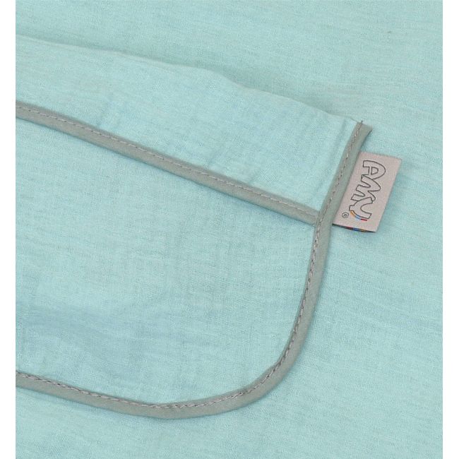 Prosop Din Bumbac Muselina Cu Gluga Si Buzunar Pentru Bebelusi Si Copii, Poncho, Mint, 60x65 Cm Pjb83889