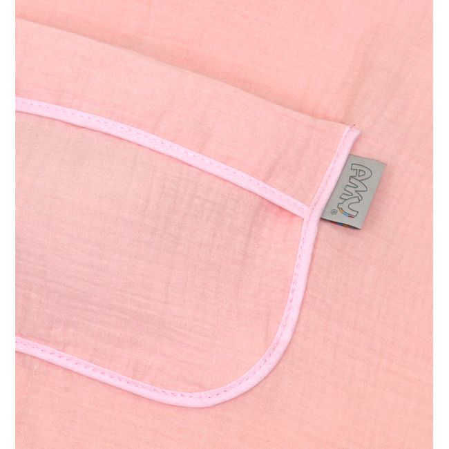Prosop Din Bumbac Muselina Cu Gluga Si Buzunar Pentru Bebelusi Si Copii, Poncho, Rose, 60x65 Cm Pjb83890