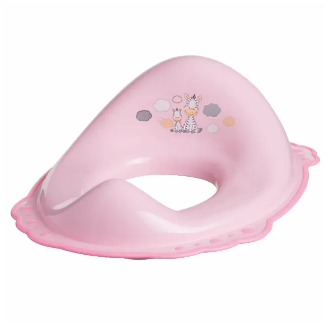 Reductor Toaleta Copii, Antiderapant, Zebra Light Pink, Maltex Baby Pjb9243