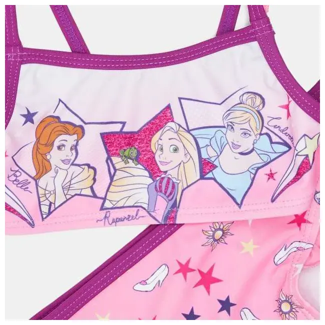 Costum baie fetite 2 piese Dinsey Princess SunCity ET1919 BBJET1919_Roz Deschis_5 ani (110 cm)