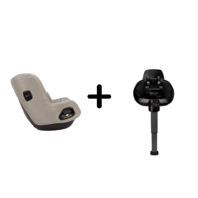 Nuna - set scaun auto rotativ i-size todl next hazelwood, 40-105 cm + baza isofix base next i-size pentru todl next, testat adac bbbcs14900hazglset