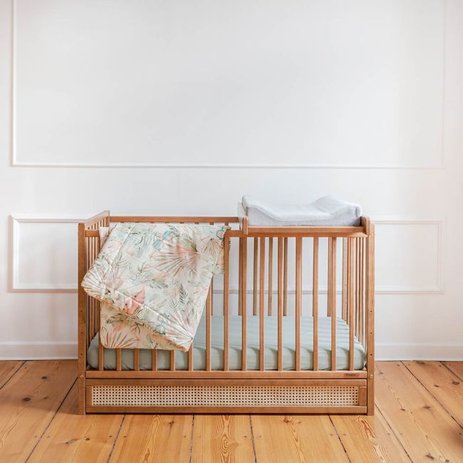 Patut Cu Sertar Independent Din Lemn Pentru Bebe, Inaltime Saltea Reglabila, Boho Vintage 120a 60 Cm Pjbboho_vintage