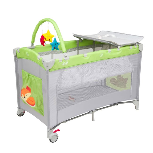 Patut pliant 2 nivele Juju Sleepy Baby, Freddie Fox JUJJU7980-Freddie-Fox