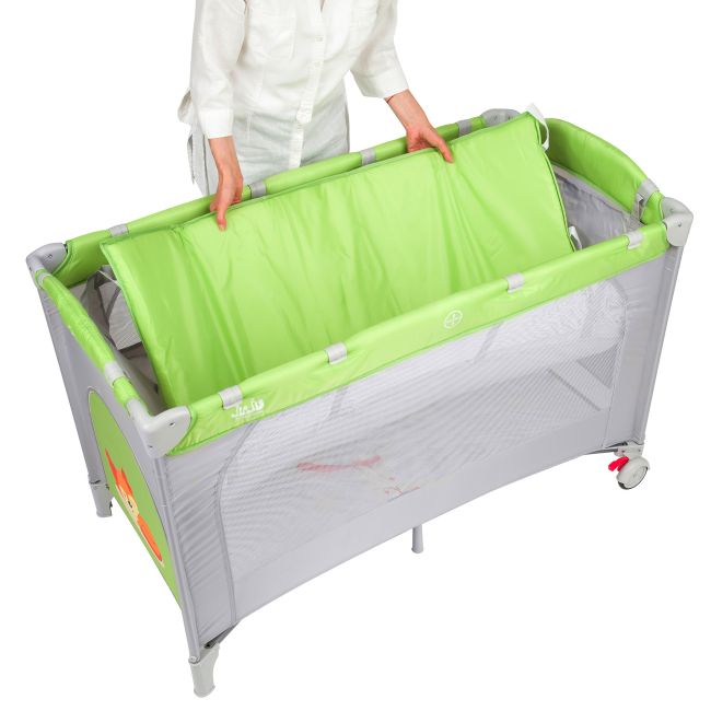 Patut pliant 2 nivele Juju Sleepy Baby, Freddie Fox JUJJU7980-Freddie-Fox