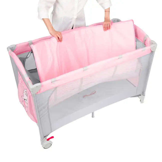 Patut pliant 2 nivele Juju Sleepy Baby, Hunny Bunny JUJJU7970-Hunny-Bunny