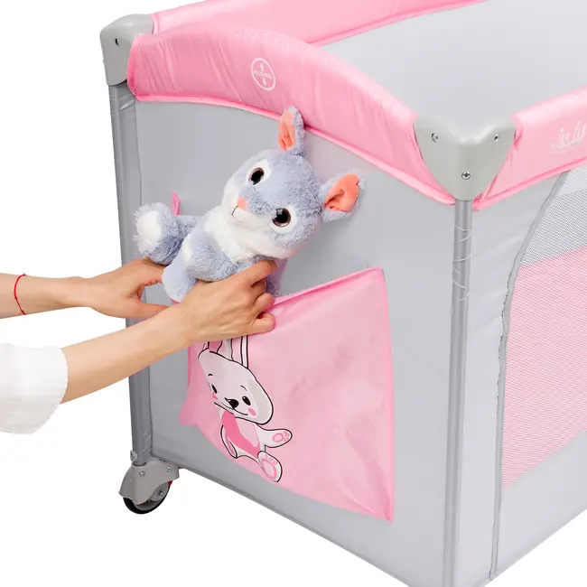 Patut pliant 2 nivele Juju Sleepy Baby, Hunny Bunny JUJJU7970-Hunny-Bunny