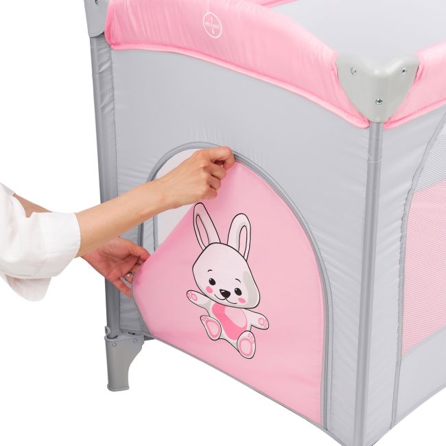 Patut pliant 2 nivele Juju Sleepy Baby, Hunny Bunny JUJJU7970-Hunny-Bunny