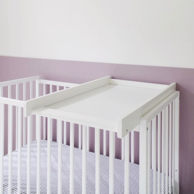 Masa De Infasat Din Lemn, Atasabila La Patut Bebe 120x60 Si 140x70 Cm, Alb, 86 X 51 X 7 Cm, Inclus Saltea Din Spuma, Husa Detasabila Bumbac, Woodies, 40 X 70 Cm Pjbctc_alb+311180