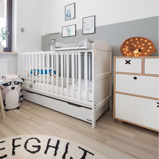Masa De Infasat Din Lemn, Atasabila La Patut Bebe 120x60 Si 140x70 Cm, Alb, 86 X 51 X 7 Cm, Inclus Saltea Din Spuma, Husa Detasabila Bumbac, Woodies, 40 X 70 Cm Pjbctc_alb+311180