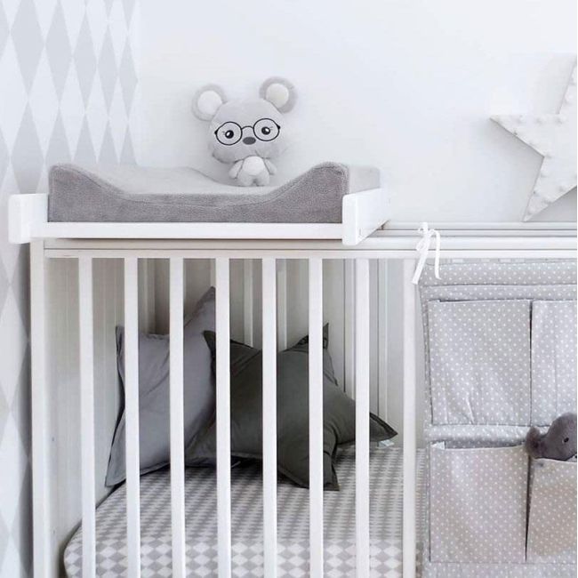 Masa De Infasat Din Lemn, Atasabila La Patut Bebe 120x60 Si 140x70 Cm, Alb, 86 X 51 X 7 Cm, Inclus Saltea Din Spuma, Husa Detasabila Bumbac, Woodies, 40 X 70 Cm Pjbctc_alb+311180