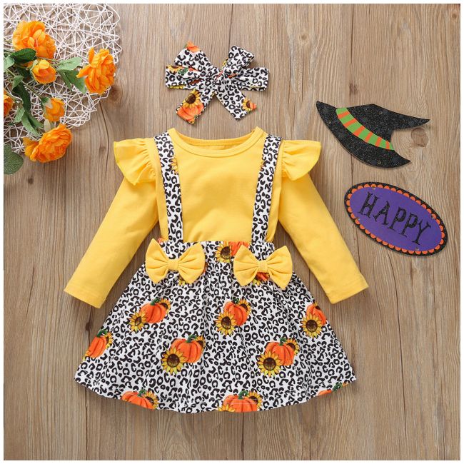 Sarafan cu bluzita pentru fetite - yellow pumpkins (marime disponibila: 12-18 luni (marimea 21 incaltaminte)) mdwl007-1-de2.12-18 luni (marimea 21 incaltaminte)