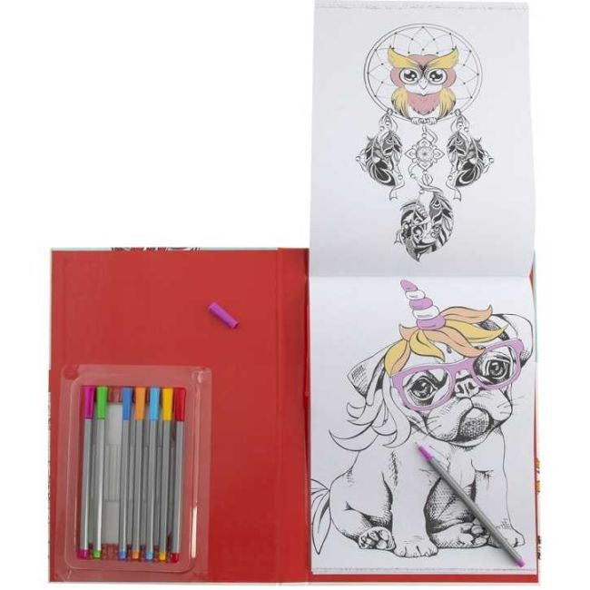 Carte de colorat adulti 33x22x3 cm, 48 desene si 8 carioci colorate incluse Grafix GR150032 BBJGR150032_Design 2