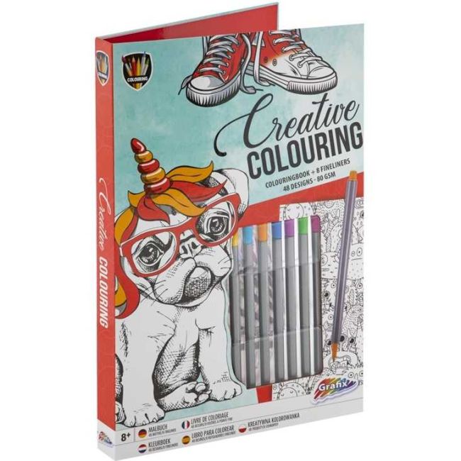 Carte de colorat adulti 33x22x3 cm, 48 desene si 8 carioci colorate incluse Grafix GR150032 BBJGR150032_Design 2