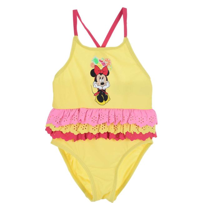 Costum baie cu volanase Minnie Mouse SunCity UE0019 BBJUE0019_Galben_12 luni (74 cm)