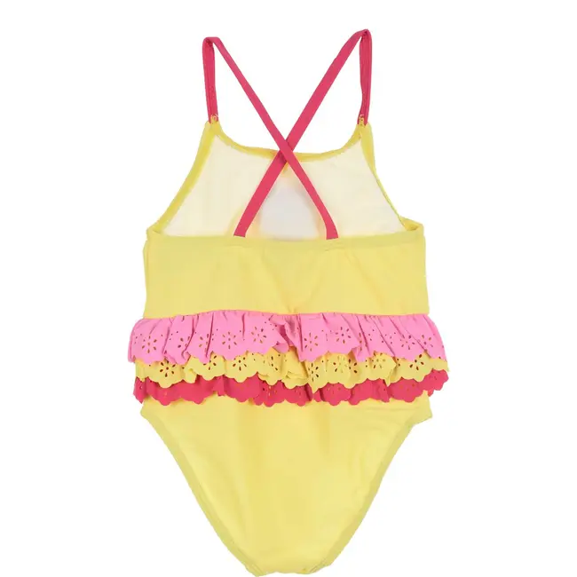 Costum baie cu volanase Minnie Mouse SunCity UE0019 BBJUE0019_Galben_12 luni (74 cm)