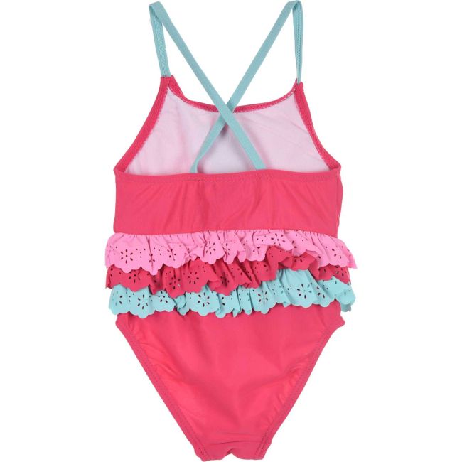 Costum baie cu volanase Minnie Mouse SunCity UE0019 BBJUE0019_Roz_12 luni (74 cm)