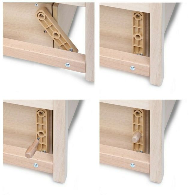 Patut cu sistem de leganare, laterala culisanta, sertar YappyMove din lemn de fag, Cu sina speciala pentru dentitie, Suport pentru saltea reglabil, YappyKids, 120x60 cm, Natur BYNYappyMove_natural