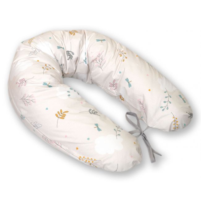 Perna Pentru Gravide Si Alaptare, Husa Detasabila Din Bumbac 100% Si Umplutura Antialergica Babysoft  , Airy Bej, Amy Pjb80298