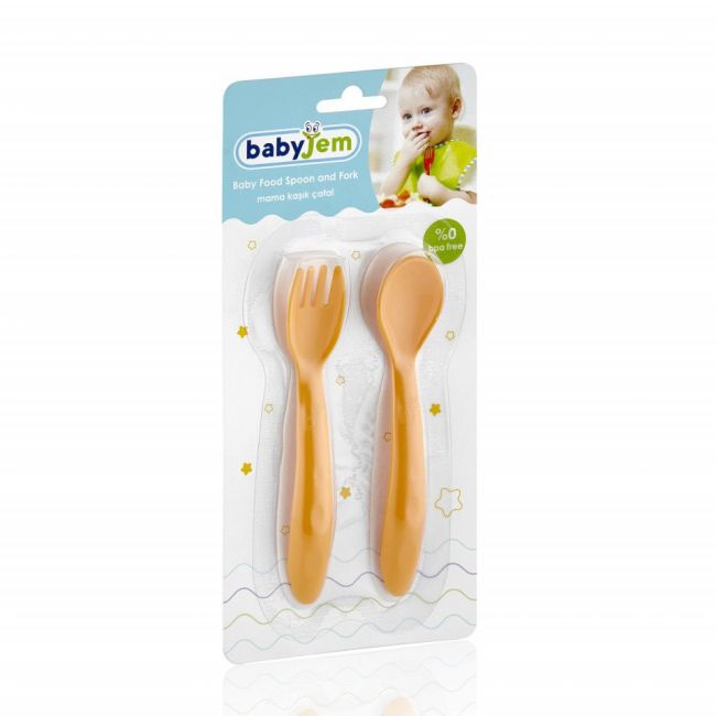Set lingurita si furculita BabyJem (Culoare: Roz) JEMbj_4956