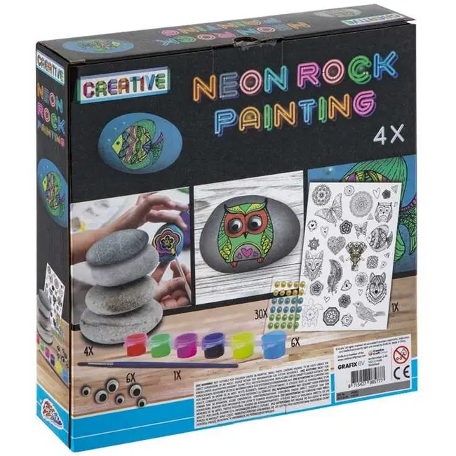 Set pictura pe pietre Neon 19 piese Grafix GR200052 BBJGR200052_Initiala
