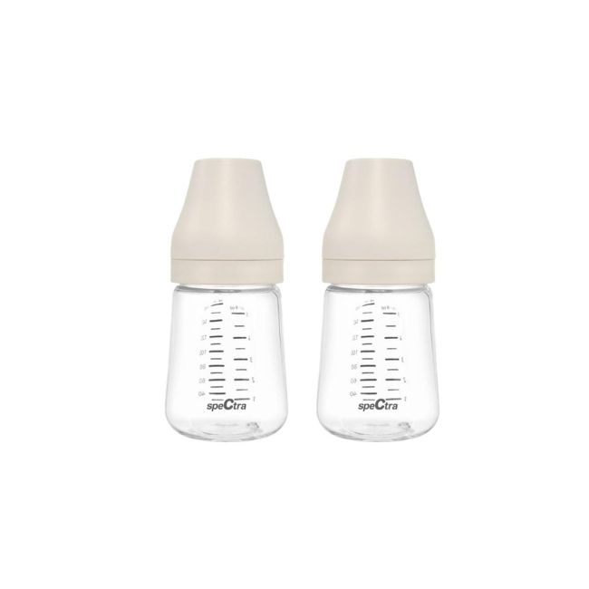 Set 2 biberoane pa anticolici premium cu tetina s, crem (160 ml)